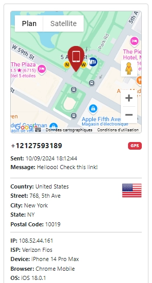 View the phone's geolocation using your phone